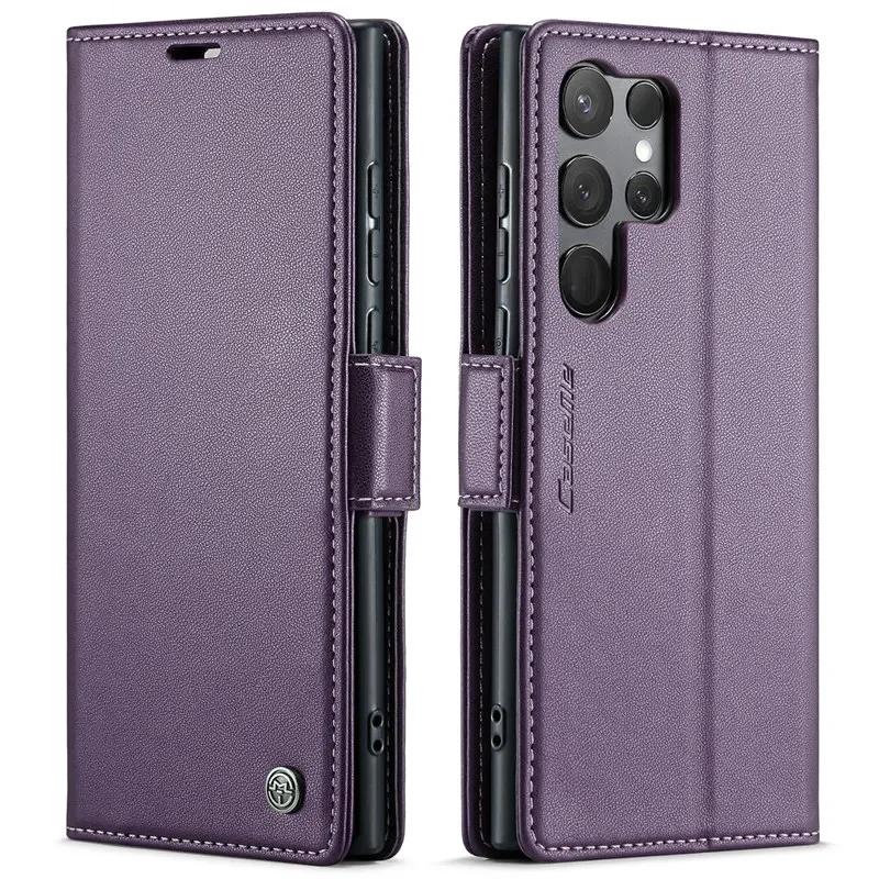CaseMe Flip Stand Leather Phone Case for Samsung Galaxy S25 Ultra S25 Edge S24 FE S23 Ultra S22 S21 S20 Plus Wallet Card Holder Back Cover Coque Etui