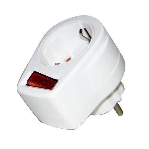 Adaptateur secteur - uniTEC - 47490 - Blanc - Interrupteur - Vendu à l'unité