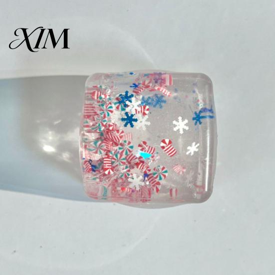 Portable Stress Relievers Christmas Cube for Anxiety Relief, Clear Squeeze Fidget Toys Toy, Soft Stretchy Sensory Toy Party Favors Transparent
