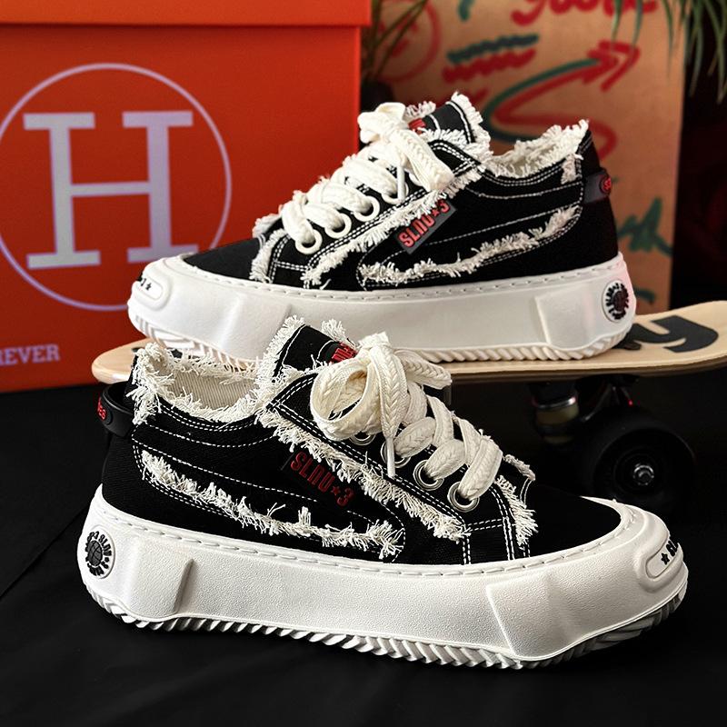 

Нишевый дизайн хлебные туфли мужские повседневные новые национальные трендовые кроссовки папины кроссовки обувь для скейтборда новая мужская обувь 44 чёрный