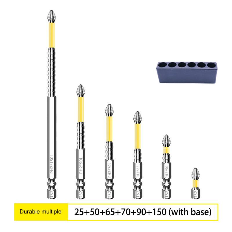 Non-Slip Impact Drill Bit 25/50/65/70/90/150Mm Magnetic Screwdriver Bit Set 1/4 Inch Hexagonal Shank For Electric Drill