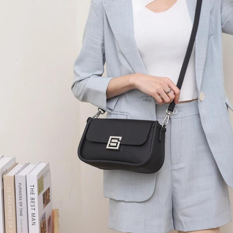 Luxury Ladies' Crossbody Bag 2026 Summer - TOGO Cowhide Leather Small Square Shoulder Bag, Fashiable Purse for Daily Use