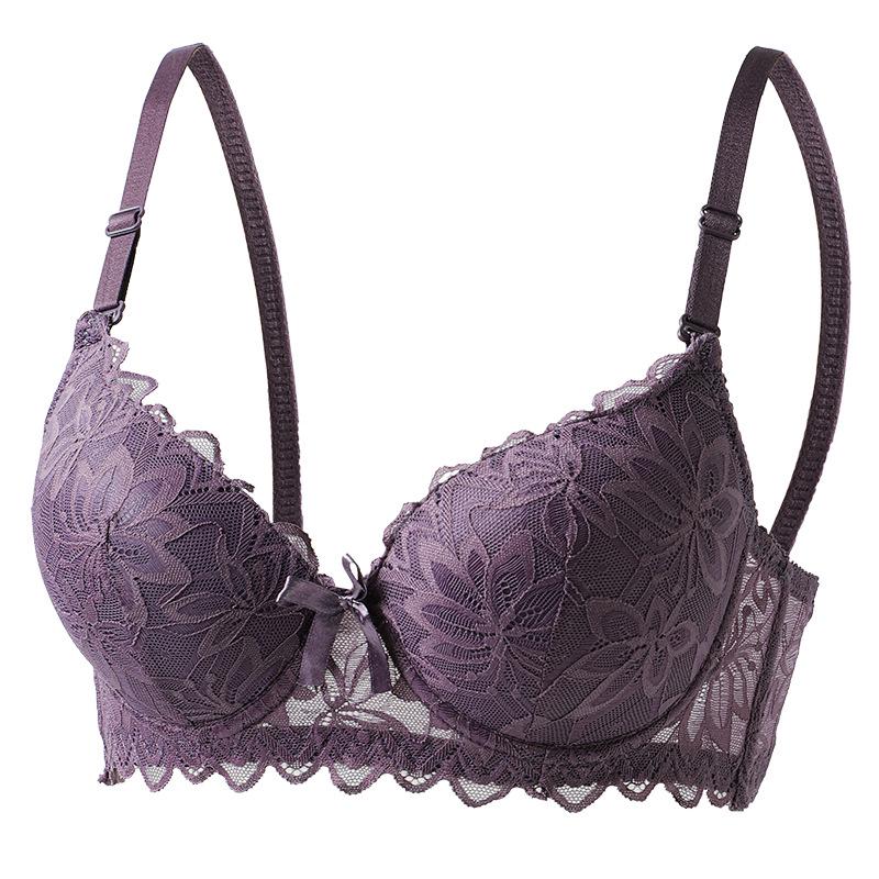 Sexy Lace Underwire Push-up Bra - Breathable Thin Cup Lingerie for Women