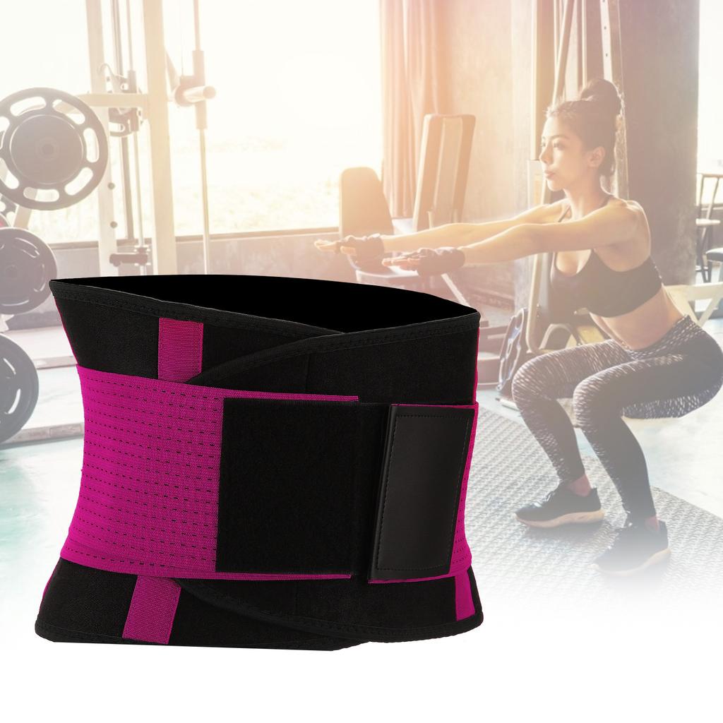 Breathable Warming Waistband Soft Adjustable Abdominal Wrap Waist Back Support BeltRed XXL
