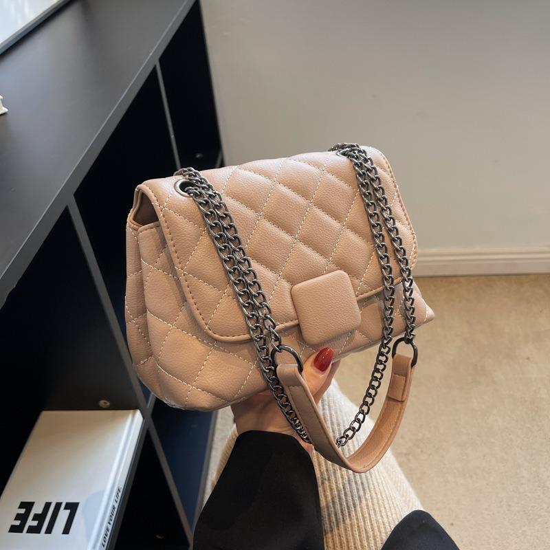 Bag women's rhombus chain bag autumn and winter new high-end small bag designer shoulder messenger bag