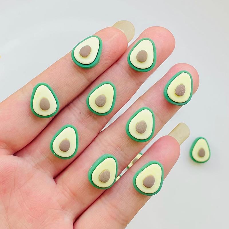 

30 Pcs 14*11Mm Cute Mini Fruit Cartoon Avocado Resin Scrapbook Diy Jewelry Wedding Hairpin Decorate Accessories A96