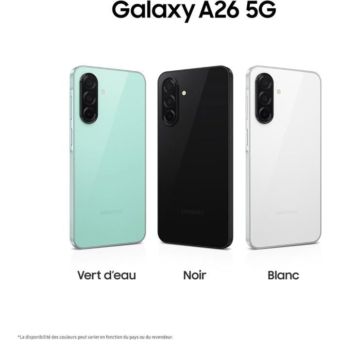 SAMSUNG Galaxy A26 5G Smartphone 8 Go + 256 Go Blanc