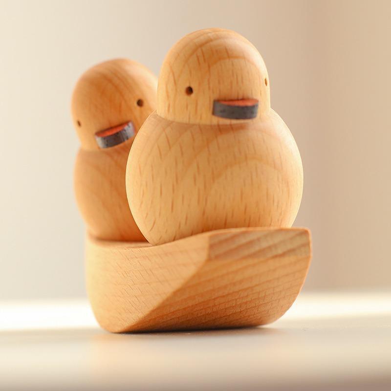 Kreative Paardekoration Büro Schreibtisch Holzstil Holzente Freundschaft Geburtstag Valentinstag Geschenk