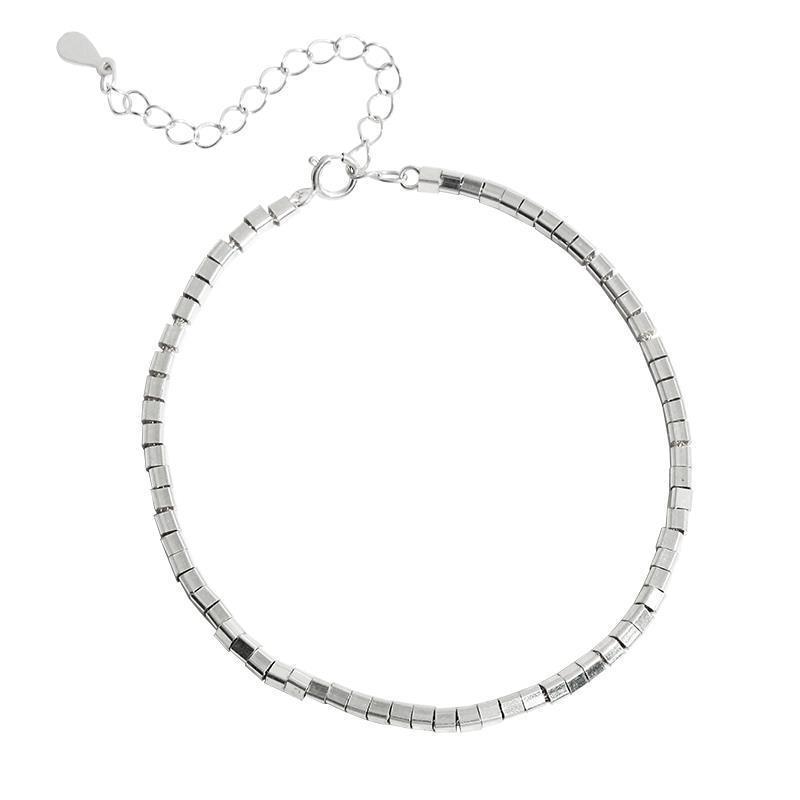 925 Sterling Silver Geometric Bracelet For Women Fashion Fine Jewelry Wedding Party Gift