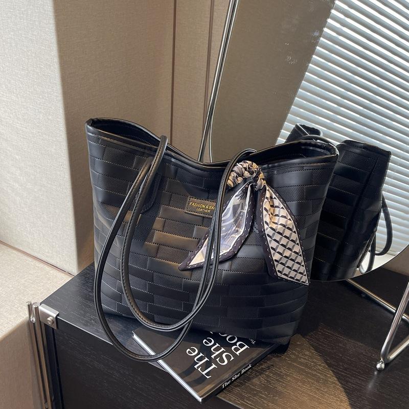 

Ретро модная женская сумка-тоут для поездок на работу, большая вместительная сумка через плечо, простая повседневная женская сумка чёрный