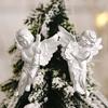 6pcs with Hanging Rope Christmas Angel Pendant Electroplated Christmas Angels Figurine  New Year