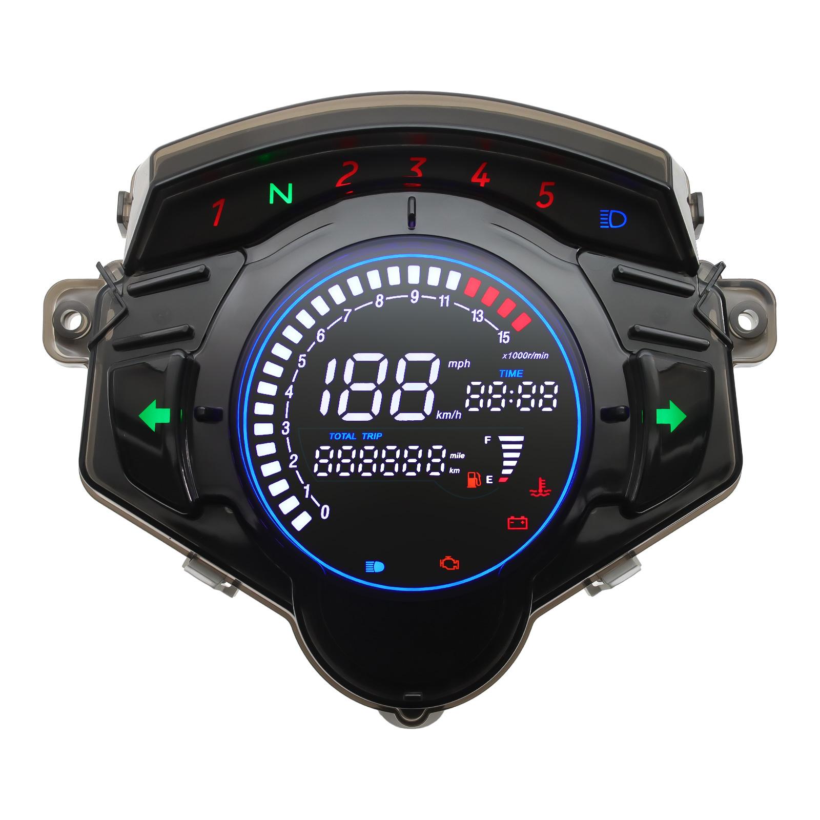 

Цифровой приборный щиток мотоцикла для Yamaha LC135 V2 V3 V4 V5 V6 V7 Полный ЖК-спидометр с указателем уровня масла в коробке передач и температуры воды