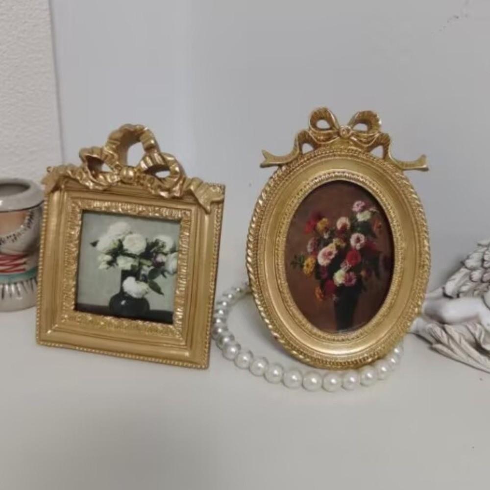 European Style Vintage Photo Frames Gold Photo Frame Ornament Photo Display Holders for Desktop