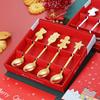 4PC New Year Spoon Fork Christmas Decorations Home Christmas Gifts Christmas Tableware Decorations Children's Gifts