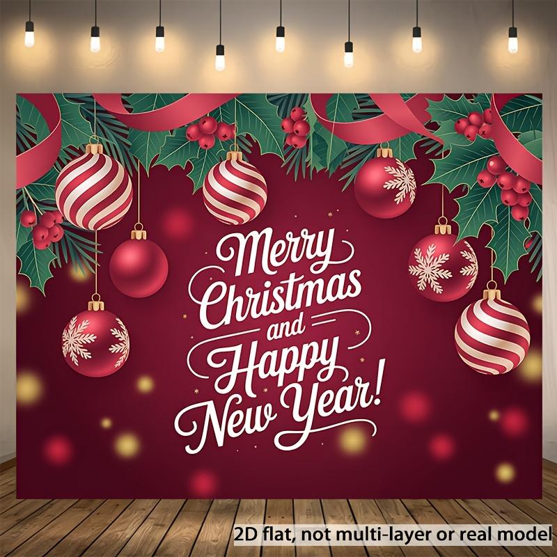 2D plan 1 Merry Christmas and Happy New Year banner - festive wall decoration 150X100