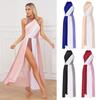 Women's Color Block Lyrical Dance Costume Long Maxi Split Modern Contemporary Dance Dress Chiffon Ballet Skirts