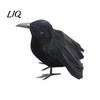 Levensechte Vogelbeeldjes Realistische Zwarte Kraai Halloween Decoratie, Gevederd Raaf Beeldje Prop Simulatie Raven voor Spookhuis, Kunstmatig