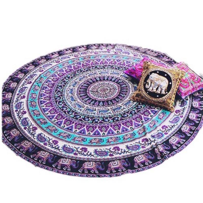 European and American Style Printed Crafts Circular Sunscreen Beach Towels Home Bathroom Quick Drying Absorbent Bath Towels