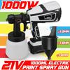 1000ML 21V Electric Cordless Spray Gun High Power Home Electric Paint Sprayer With 3 Nozzle Easy Spraying Perfect for Beginner