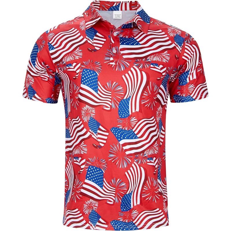 Hawaiian Flower Plants 3D Print Polo Shirts For Men Clothes Harajuku Short Sleeve Cool Button
