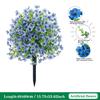 Violet Eucalyptus Garden Stake: Realistic Faux Flower Decoration with Ground Peg