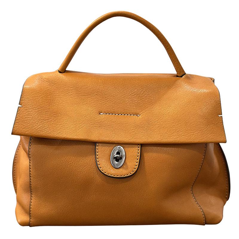 2024 Autumn/Winter Vintage Handmade Women's Genuine Leather Shoulder & Crossbody Bag