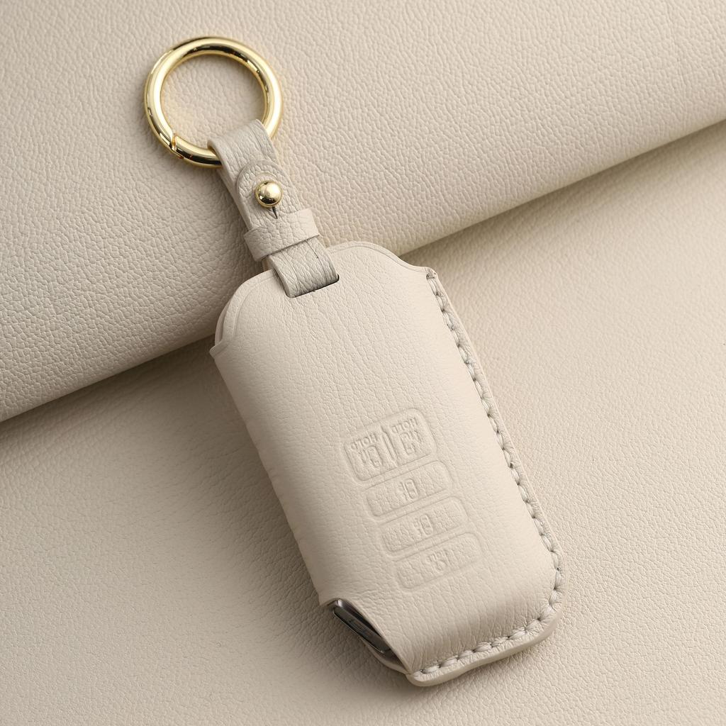 Customized Leather Car Key Cover Is Suitable for Handmade High-end Key Bag Shell Buckle Cowhide for Kia Commercial Vehicles