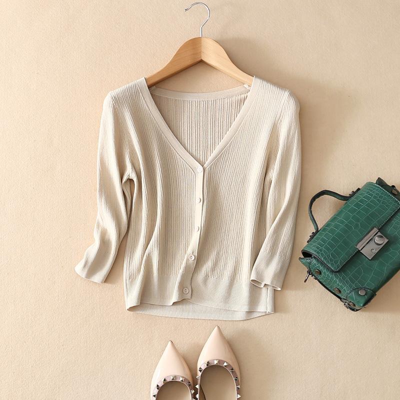 Mode Neuer Dünner Strick-Cardigan Damen Sommer Klimatisierter Gestrickter Sonnenschutz-Cardigan Damenbekleidung Slim Lady Strickwaren Tops 26231