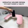 1pcs Pink Adjustable Height Nail Arm Rest with Rotating Phone Holde PU Leather Nail Tech Arm Rest, U-Shaped Hand Rest