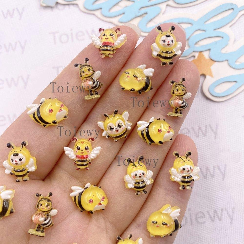 60pcs Resin Colorful Cute Mini Various Bee Art Nail Flatback Rhinestone Applique DIY Wedding Scrapbook Jewelry Crafts Accessorie