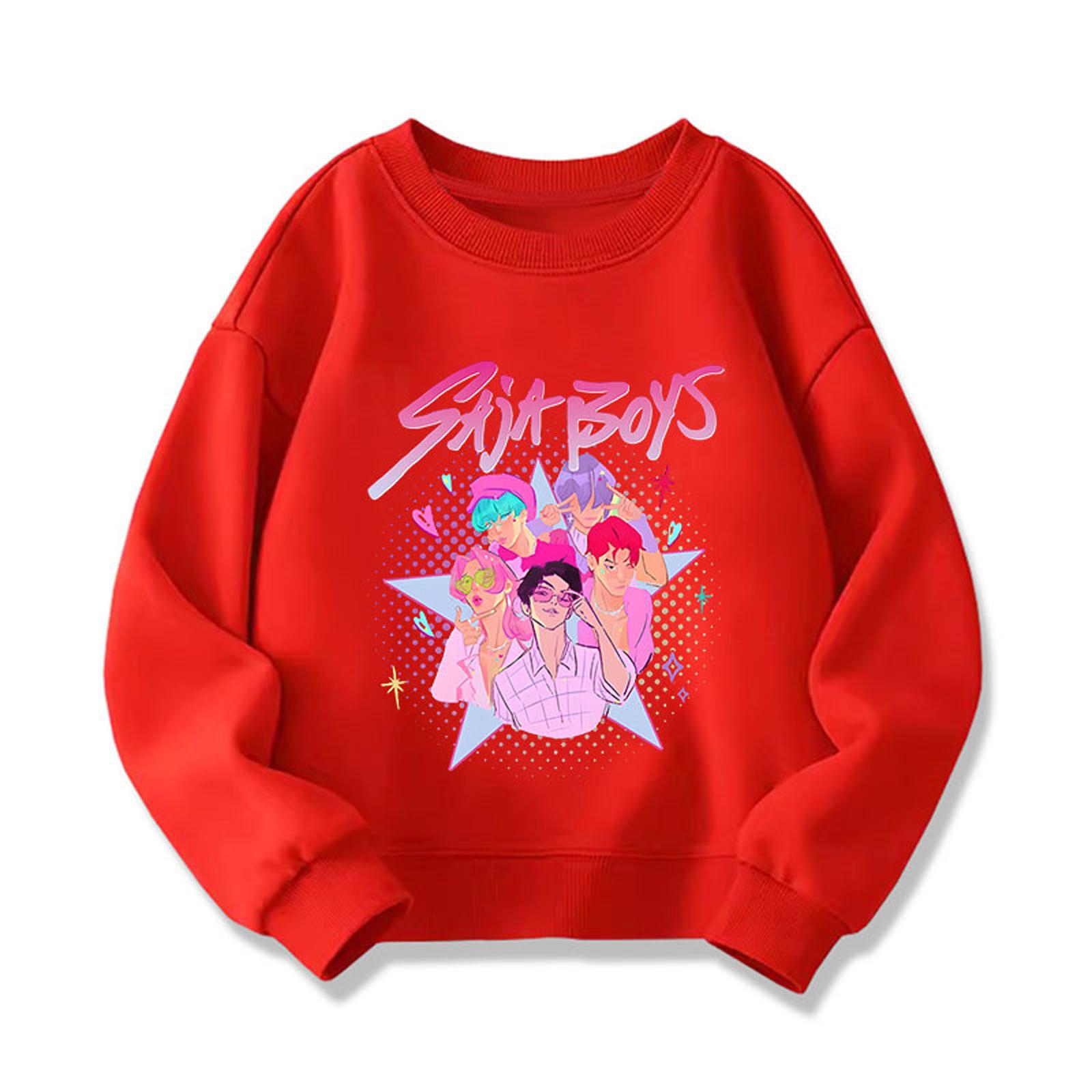 

Детский повседневный пуловер с круглым вырезом и принтом, с длинными рукавами и капюшоном 120 красный