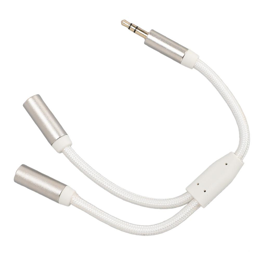20cm/7.87in Headphone Splitter 3.5mm 1 Male to 2 Female Dual Output Aux Cord for PC