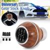 Silver ABS Shift Knob Stick Shifter with Adapter Universal Manual Transmission