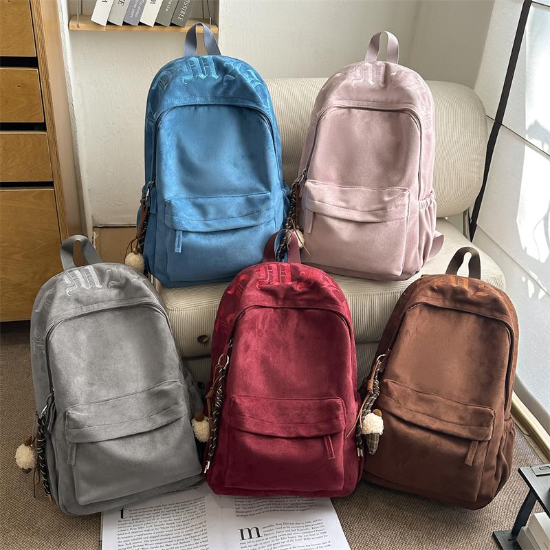 Große Kapazität Schultasche Damen Unifarbener Rucksack Reise Leichter Rucksack