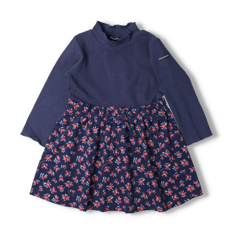 [Children's Clothing] Moujonjon (Moojeongjeong) Teleco High Neck Floral Print One-piece Dress 80cm-140cm M60304