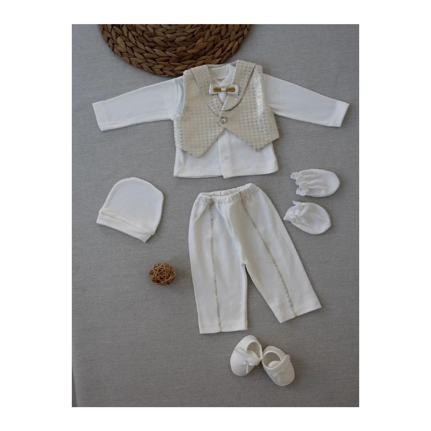 

Dean Vest Bow Tuxedo Baby Baby Boy Gift, Mevltlk, Circumcision 5 Pieces Team Gold 0-6 Ay чистий