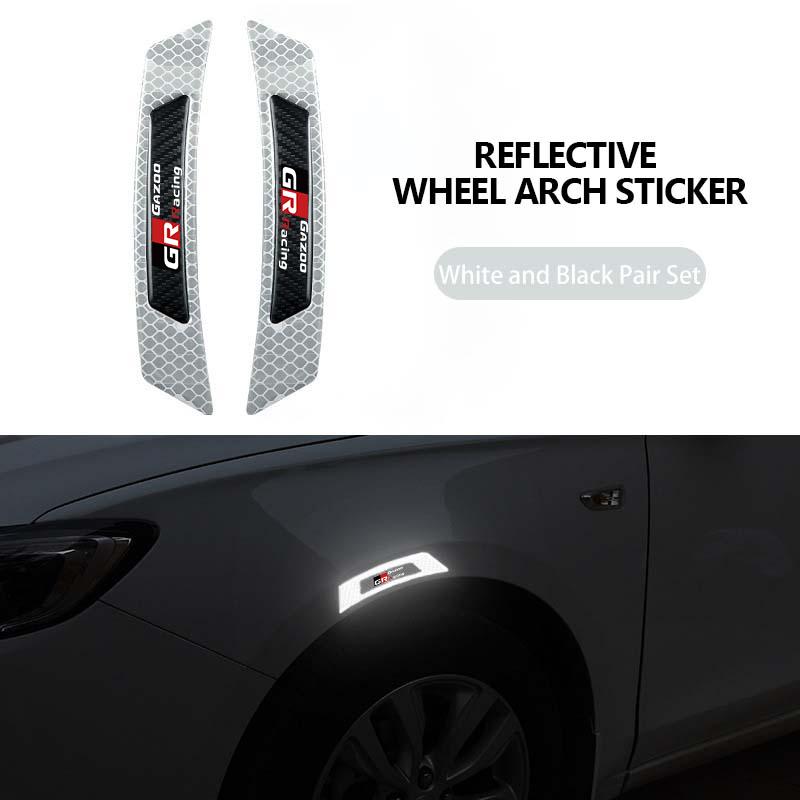 For Toyota Car Reflective Warning Sticker Wheel Eyebrows Sticker Wheel Reflector Strip Accessories Crown Yaris Corolla Prius