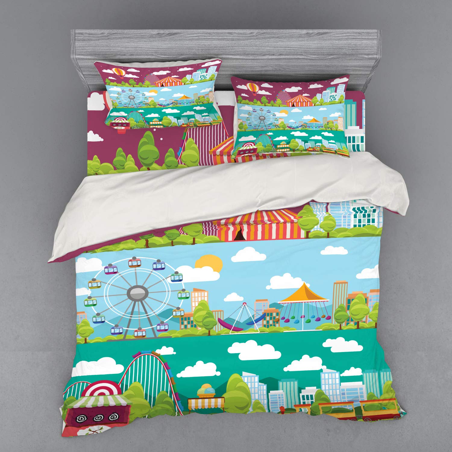 

Цирковые пододеяльники для детей, мальчиков, девочек, размер queen, легкие пуховые пододеяльники, декор комнаты, 2 наволочки, 1 пододеяльник, без одеяла EU Single(135x200cm)