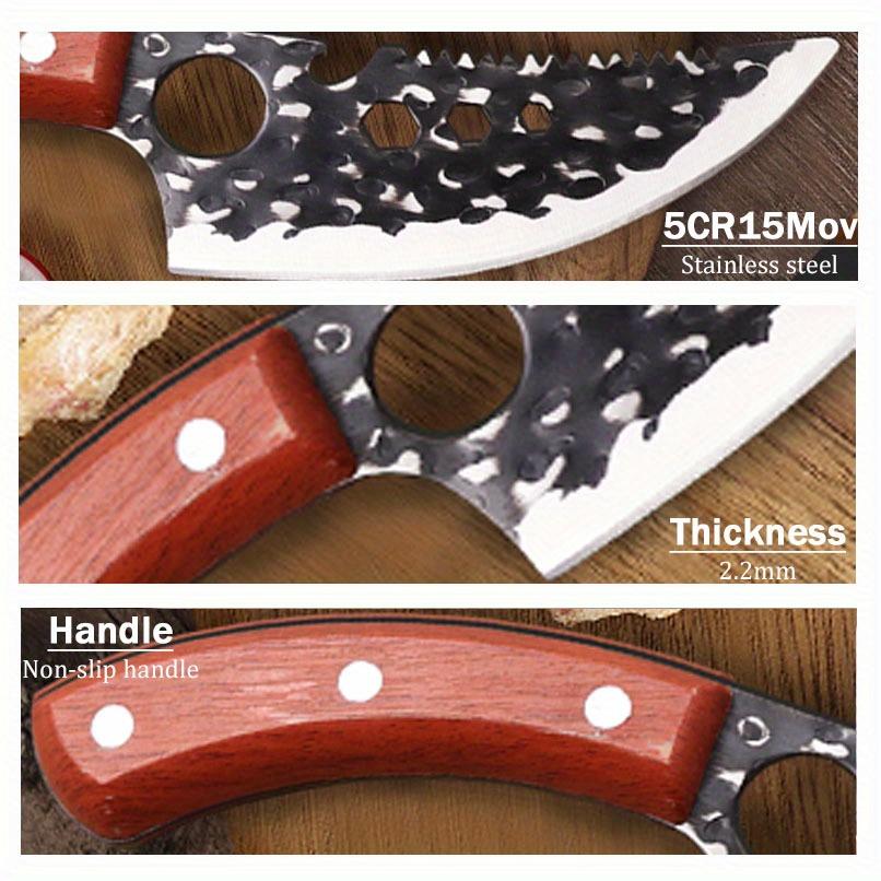 3PCS Stainless Steel Kitchen Knife Forged Boning Knife Professional Chef Knife Handmade Meat Cleaver Butcher Knife