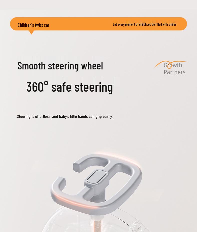Children's Anti-Rollover Twist Car Scooter, Ages 1-18