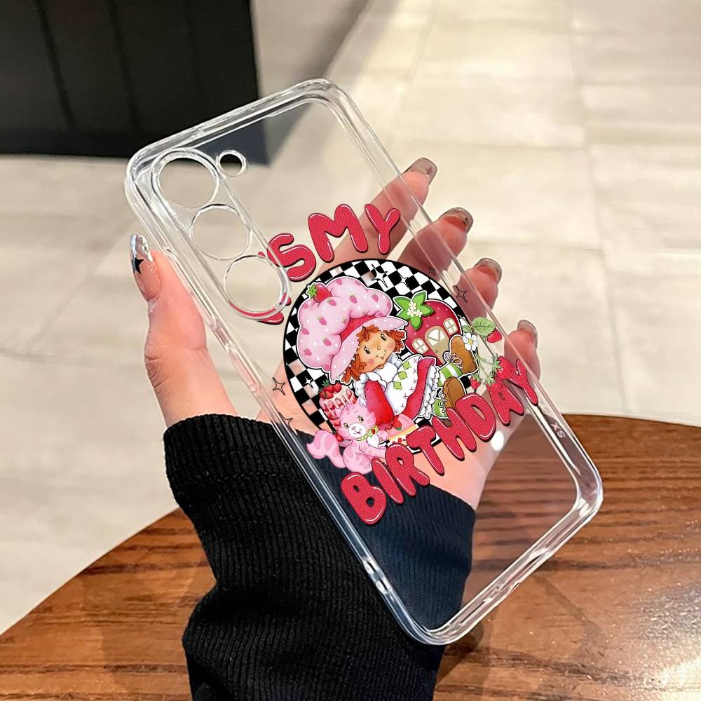 s-Strawberry Shortcake Phone Case For SamsungA10,12,20,21S,30,31,40,50,51,52,70,71 Transparent Cover