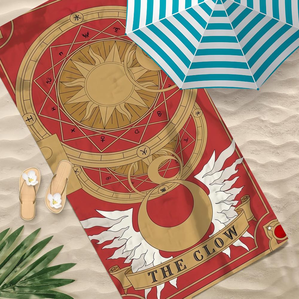C-Card-cap-tor ANIME Sakura Towel Beach Quick Dry Soft Pool Towels Gift for Travel Gym Shower Camping sports