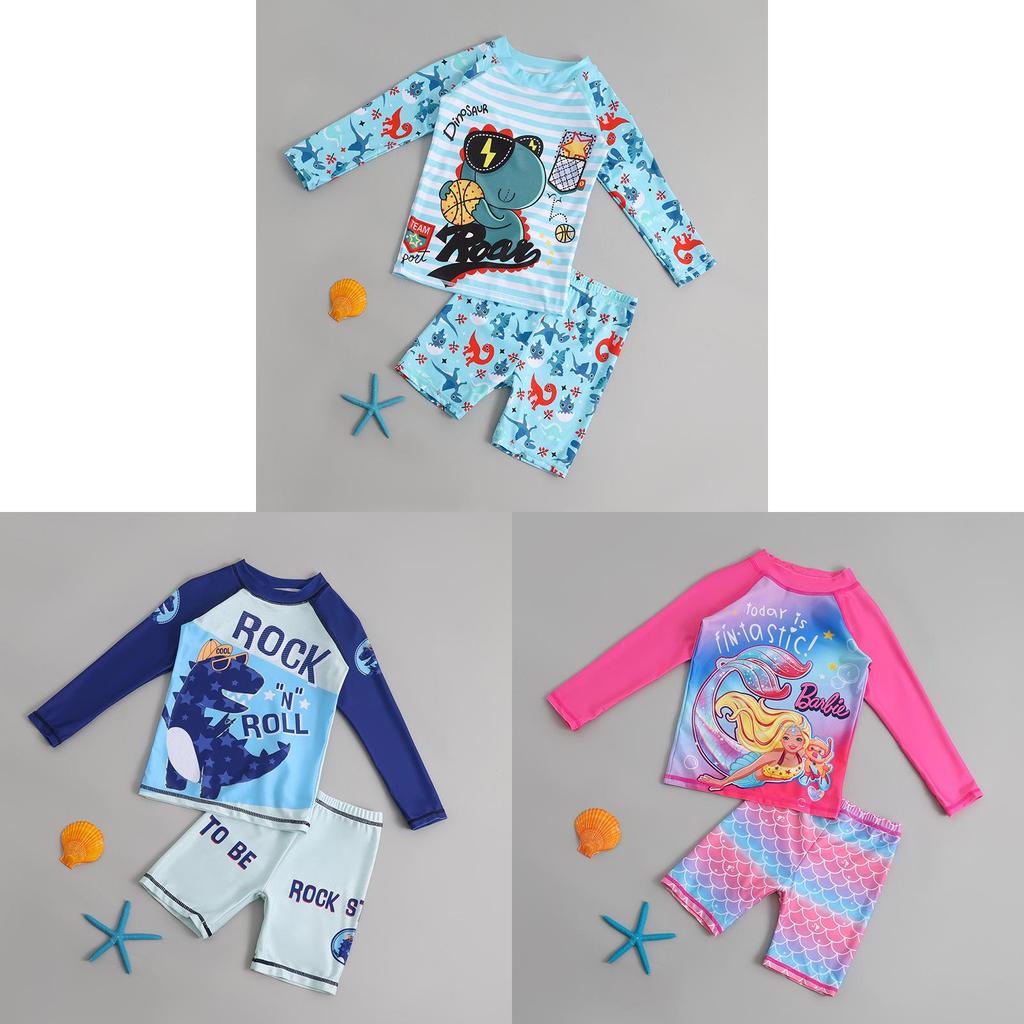 Toddler Cartoon Sun Protection Swimsuit With Quickdry Polyester For Water Sports