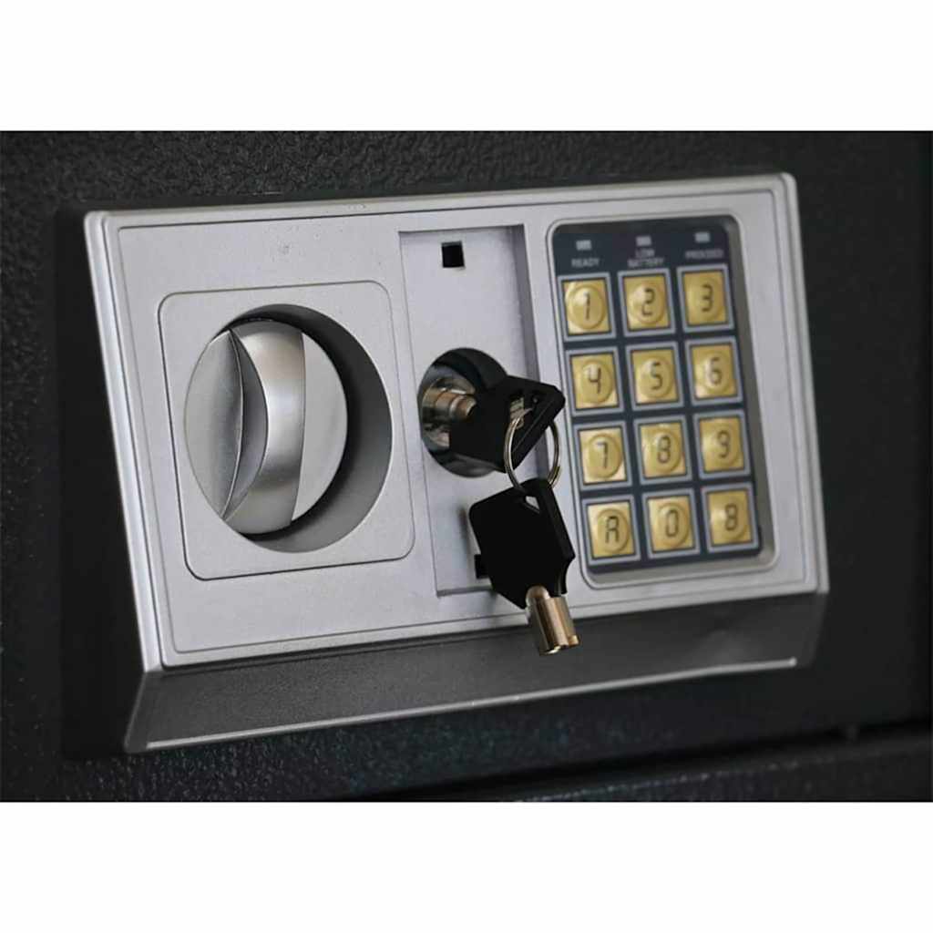Digital Safe with Lock Dark Grey 31 x 20 x 20 cm Steel