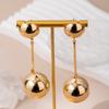 Minimalist Style Personalized Spherical Long Light Luxury Silver Needle Earrings Versatile Jewelry