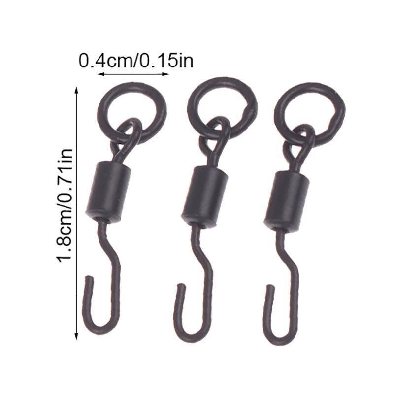 10/20Pcs Carp Fishing Swivels Snaps With Solid Ring Quick Change Fishing Hook Swivels Accessories For Carp Rig Micro Swivel Hook