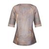 Women's Shirt Blouse Casual Loose Shirts 3/4 Sleeve Lace Print V Neck Tops Print Tops T-shirts Tee