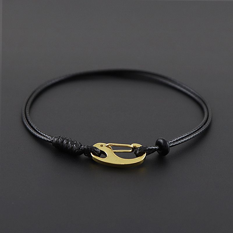 

Плетной браслет на ногу с мелкими золотыми бусинами из вощеного кожаного шнура Black 1mm thick 18cm long