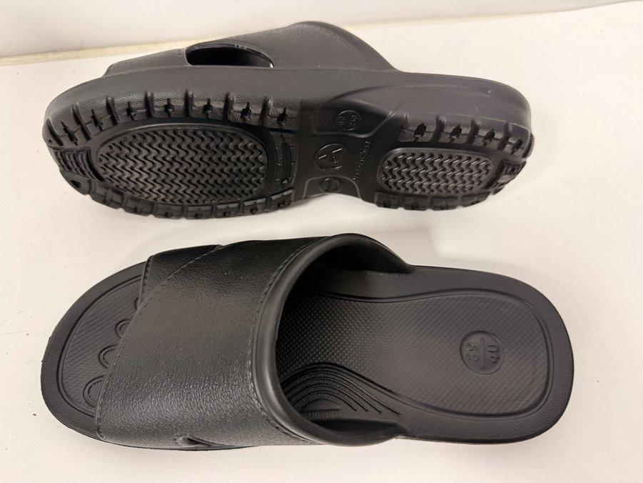 Anti-static Non-slip Breathable Gray Black ESD Sandals with Thickened Soft Sole All Black; 42