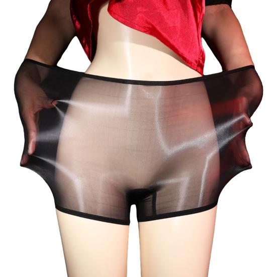 Women Underpants Thin Transparent Thin Elastic Soft Glossy Surface See-through Tempting Mid Waist Anti-septic Lady Panties Briefs